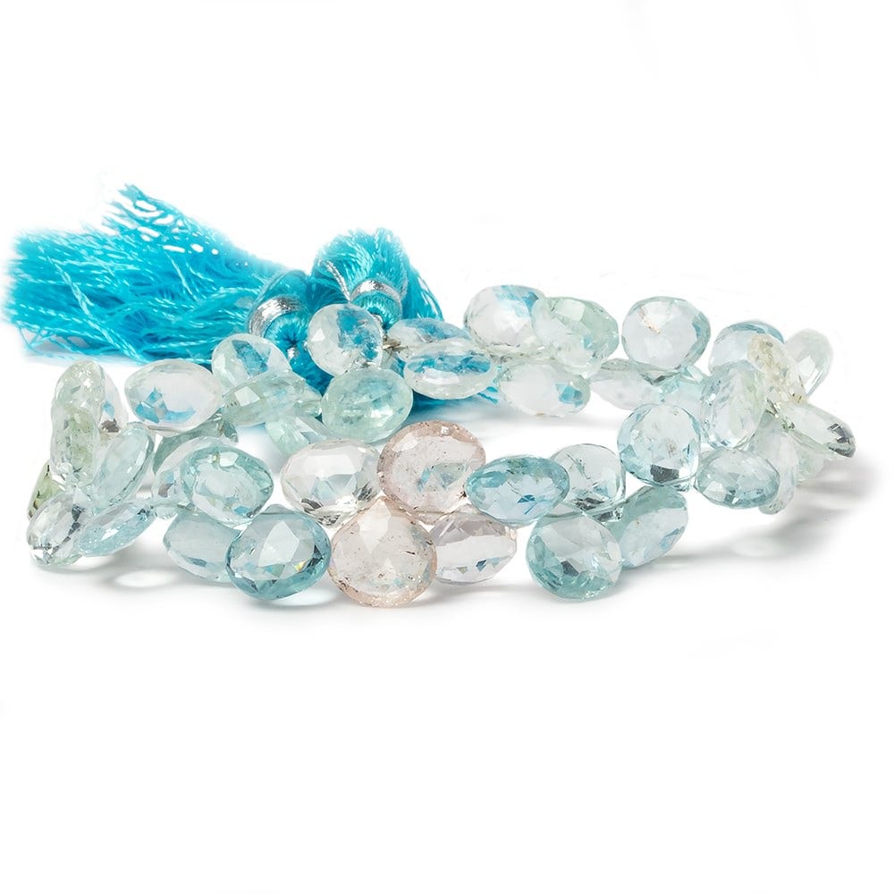8mm Multi Beryl Faceted Heart Beads 8 inch 50 pieces (ONLINE ORDER ONLY)