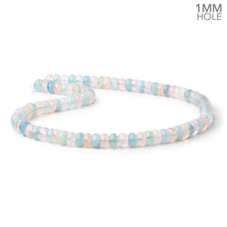 8mm Multi Color Beryl Plain Rondelle 16 inch 87 Beads 1mm Drill Hole