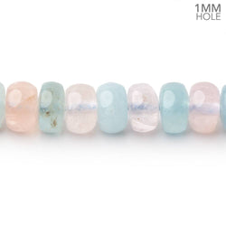 8mm Multi Color Beryl Plain Rondelle 16 inch 87 Beads 1mm Drill Hole