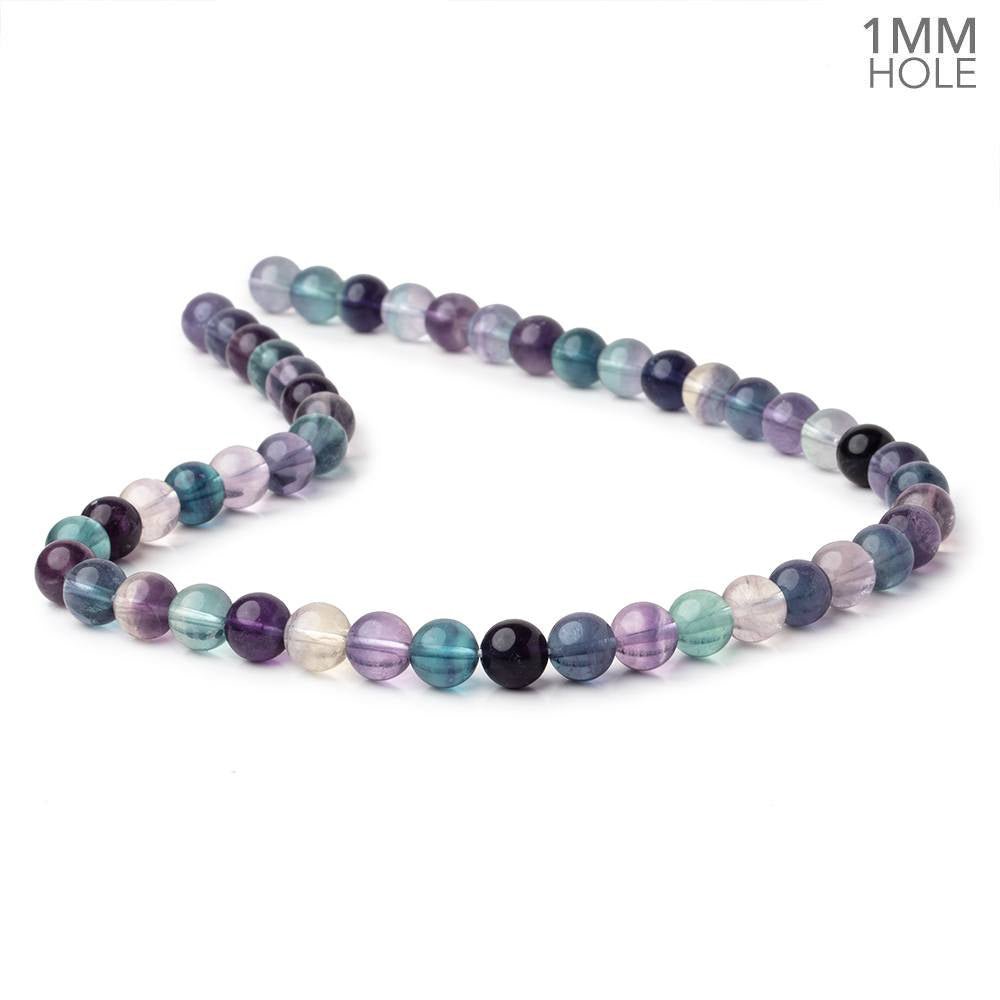 8mm Multi Color Fluorite Plain Round Beads 15.5 inch 48 pieces AA 1mm hole (ONLINE ORDER ONLY)
