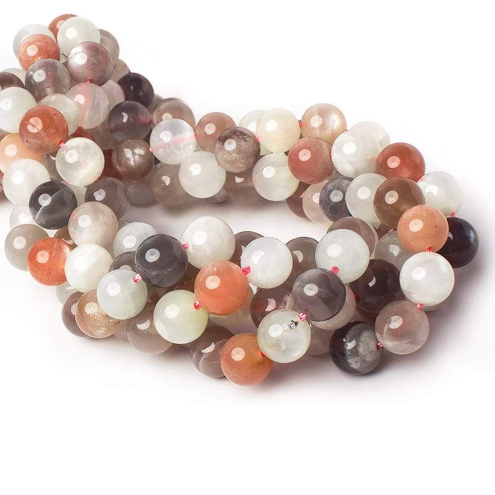 8mm Multi Color Moonstone Plain Rounds 16 inch 50 beads AA (ONLINE ORDER ONLY)