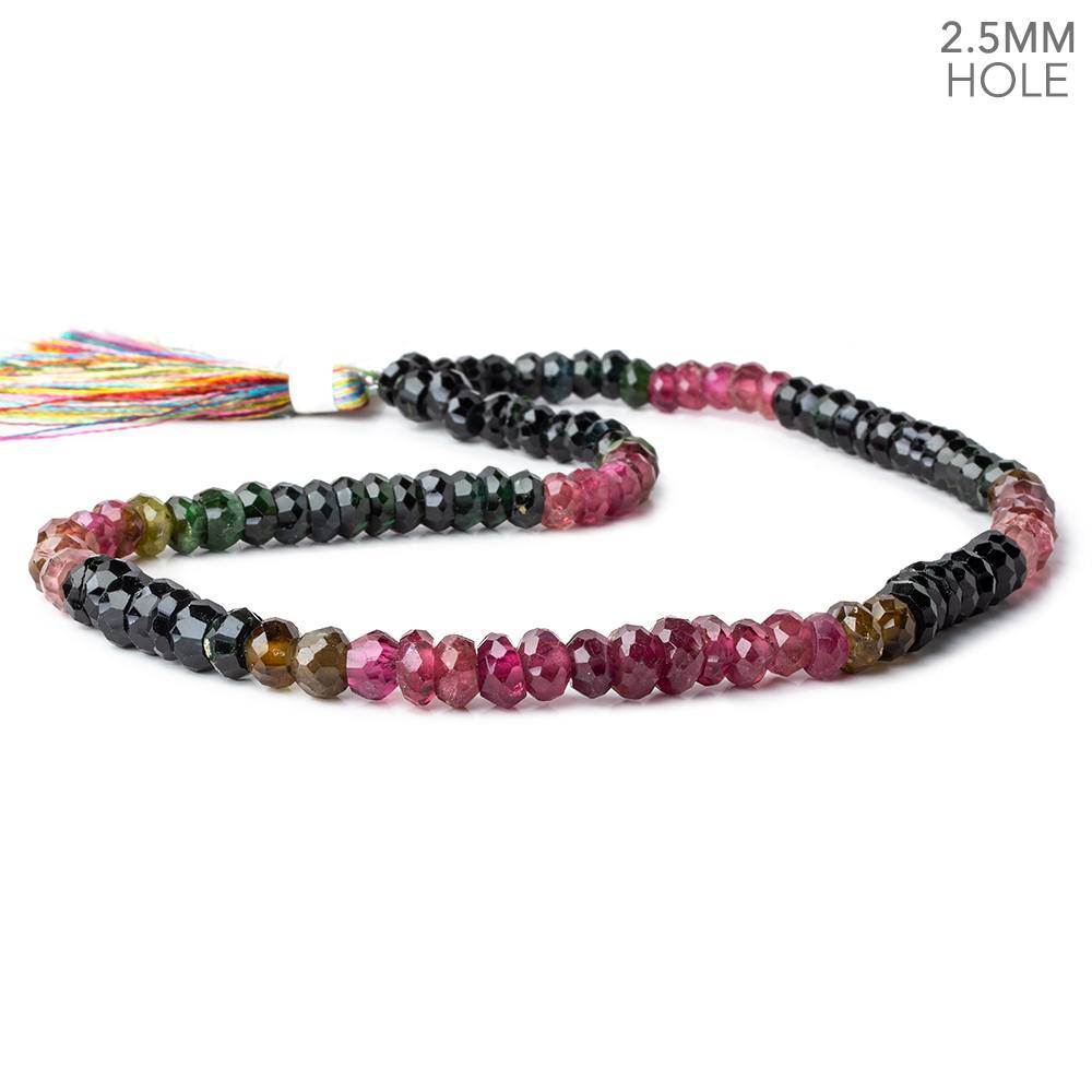 8mm Multi Tourmaline Large Hole Faceted Rondelle Beads 16 inch 98 pieces AAA (ONLINE ORDER ONLY)