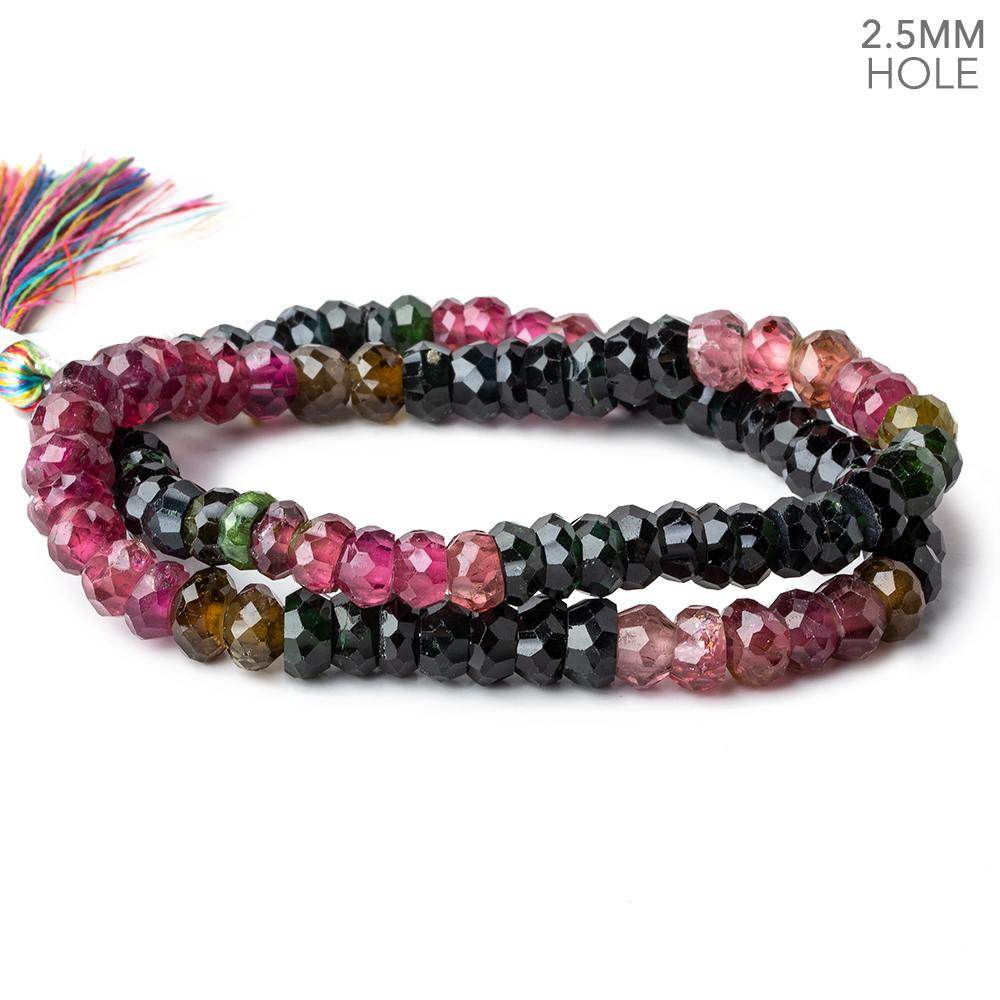 8mm Multi Tourmaline Large Hole Faceted Rondelle Beads 16 inch 98 pieces AAA (ONLINE ORDER ONLY)