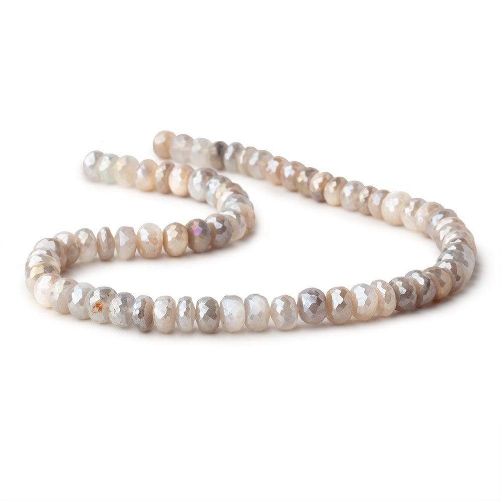8mm Mystic Multi Color Moonstone faceted rondelles 14 inch 58 pieces (ONLINE ORDER ONLY)