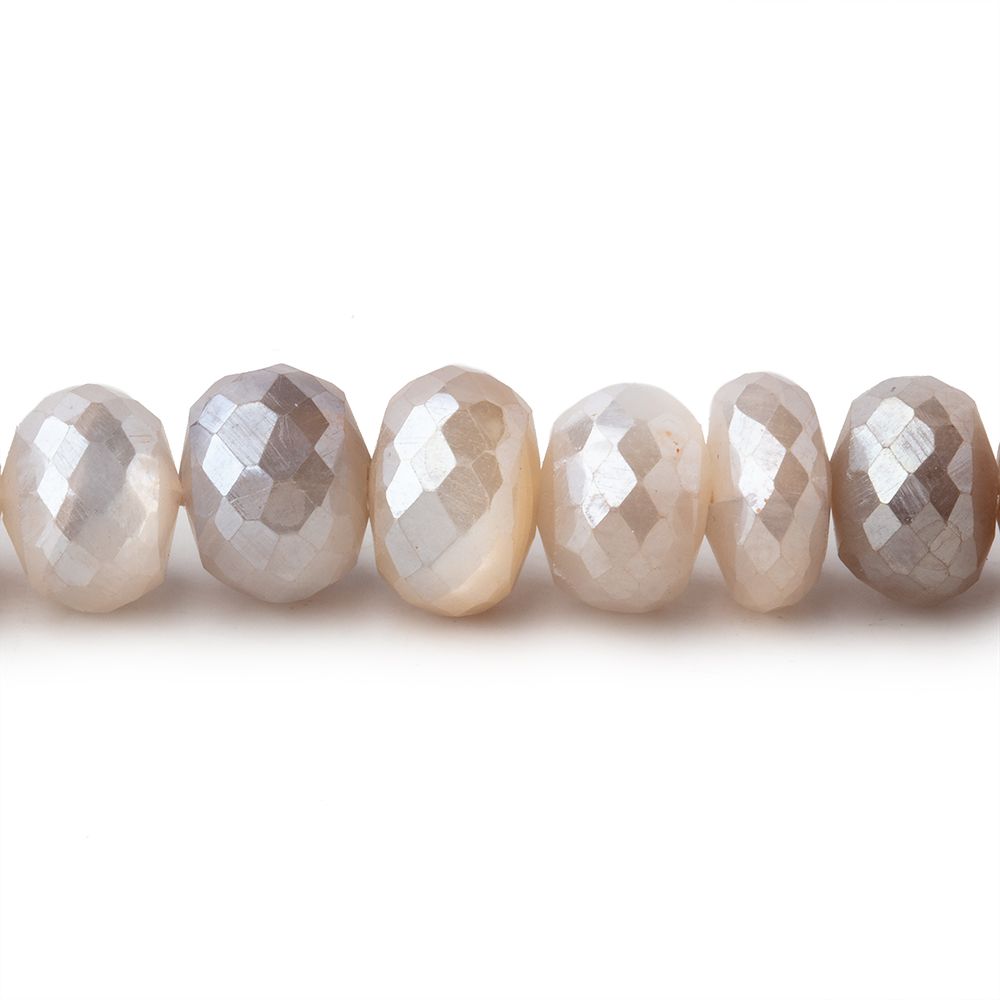 8mm Mystic Multi Color Moonstone faceted rondelles 14 inch 58 pieces (ONLINE ORDER ONLY)