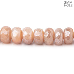 8mm Mystic Peach Moonstone 2mm Large Hole Faceted Rondelles 8 inch 40 Beads (ONLINE ORDER ONLY)