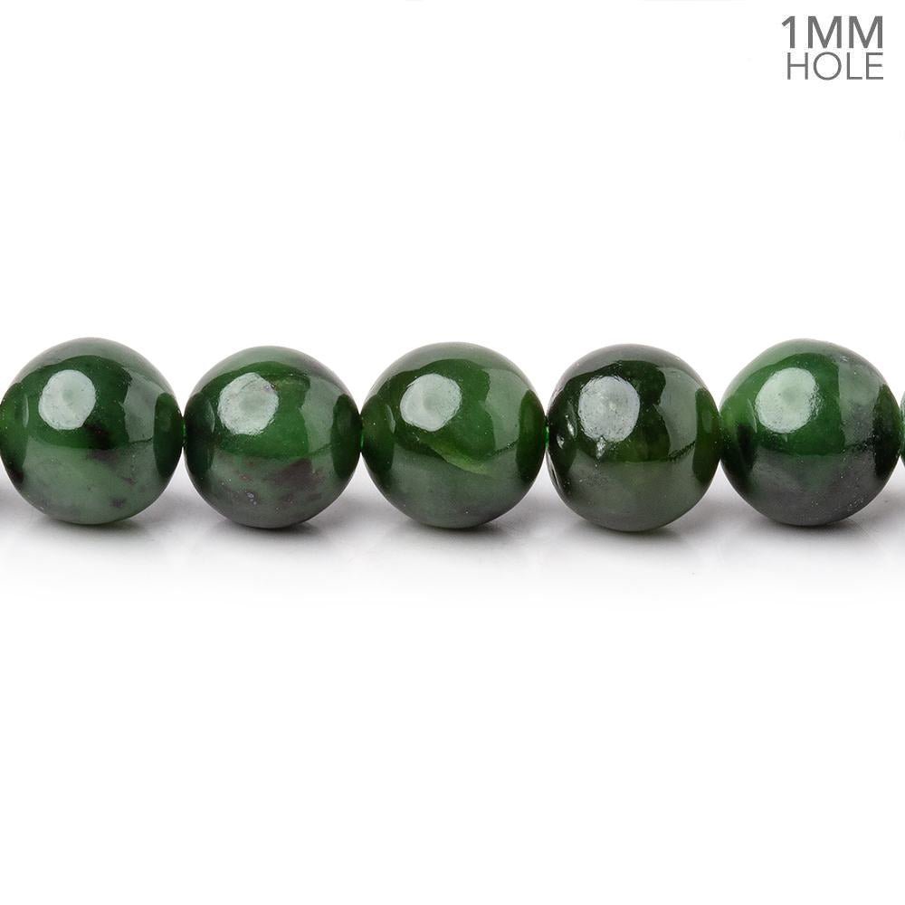 8mm Nephrite Jade Plain Round Beads 15 inch 48 pieces 1mm Hole (ONLINE ORDER ONLY)