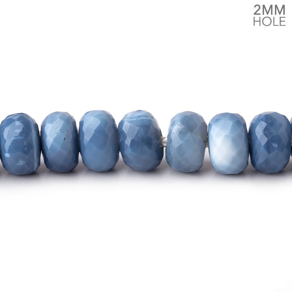 8mm Owyhee Denim Blue Opal 2mm Large Hole Faceted Rondelles 8 inch 40 Beads (ONLINE ORDER ONLY)
