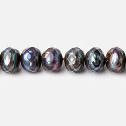 8mm Peacock Faceted Button Freshwater Pearls 16 inch 64 pieces (ONLINE ORDER ONLY)