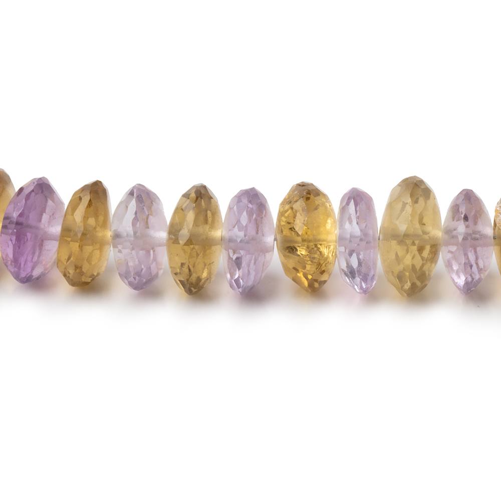 8mm Pink Amethyst & Whiskey Quartz German Faceted Rondelles 16 inch 103 Beads (ONLINE ORDER ONLY)