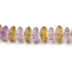 8mm Pink Amethyst & Whiskey Quartz German Faceted Rondelles 16 inch 103 Beads (ONLINE ORDER ONLY)