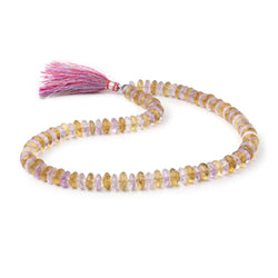 8mm Pink Amethyst & Whiskey Quartz German Faceted Rondelles 16 inch 103 Beads (ONLINE ORDER ONLY)