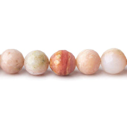 8mm Pink Peruvian Opal Faceted Round Beads 8.25 inch 23 pieces (ONLINE ORDER ONLY)