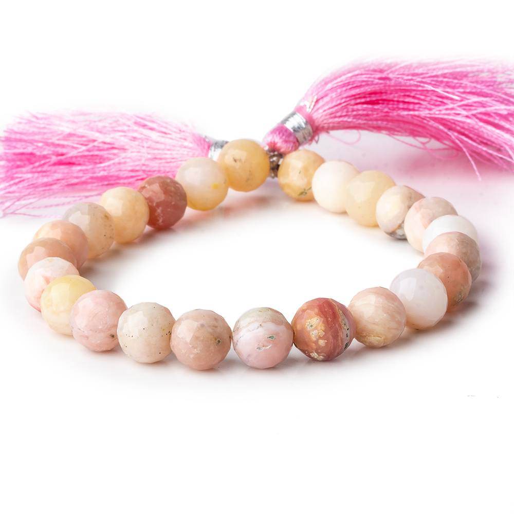 8mm Pink Peruvian Opal Faceted Round Beads 8.25 inch 23 pieces (ONLINE ORDER ONLY)