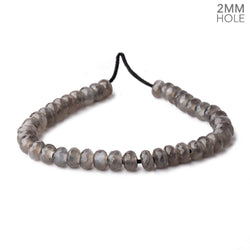 8mm Platinum Grey Moonstone 2mm Large Hole Faceted Rondelles 7 inch 36 Beads (ONLINE ORDER ONLY)