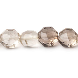 8mm Shaded Smoky Quartz Faceted Hexagon Beads 16 inch 51 pieces (ONLINE ORDER ONLY)
