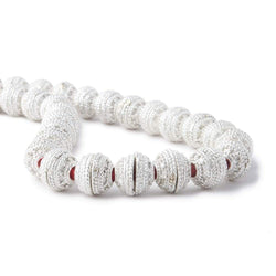 8mm Silver Plated Copper Bead Cap Concentric Miligrain 7.5 inch 56 pieces (ONLINE ORDER ONLY)