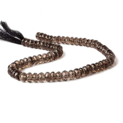 8mm Smoky Quartz Faceted Rondelles 14.5 inch 74 beads AAA (ONLINE ORDER ONLY)