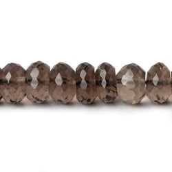 8mm Smoky Quartz Faceted Rondelles 14.5 inch 74 beads AAA (ONLINE ORDER ONLY)