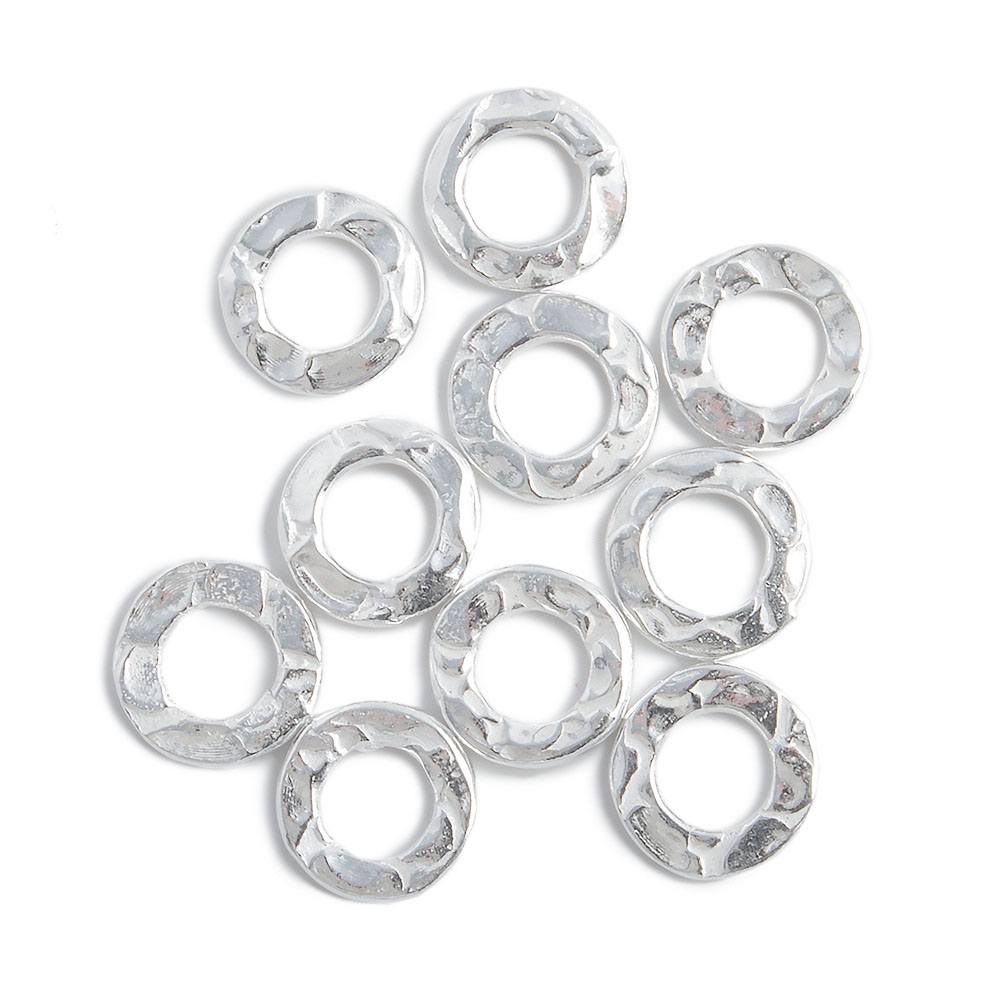 8mm Sterling Silver Hammered Jump Ring Connector 4mm ID Set of 10 pieces (ONLINE ORDER ONLY)