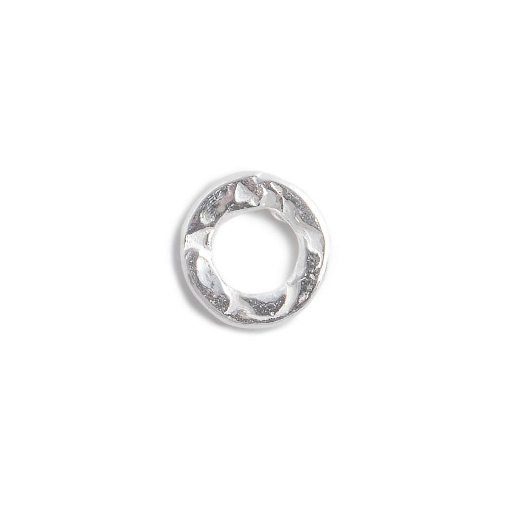 8mm Sterling Silver Hammered Jump Ring Connector 4mm ID Set of 10 pieces (ONLINE ORDER ONLY)