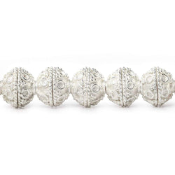 8mm Sterling Silver plated Copper Bead Cap Persian 8 inch 58 beads (ONLINE ORDER ONLY)