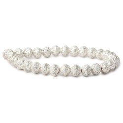 8mm Sterling Silver Plated Copper Bead Roval Persian Circle 8 inch 29 pcs (ONLINE ORDER ONLY)
