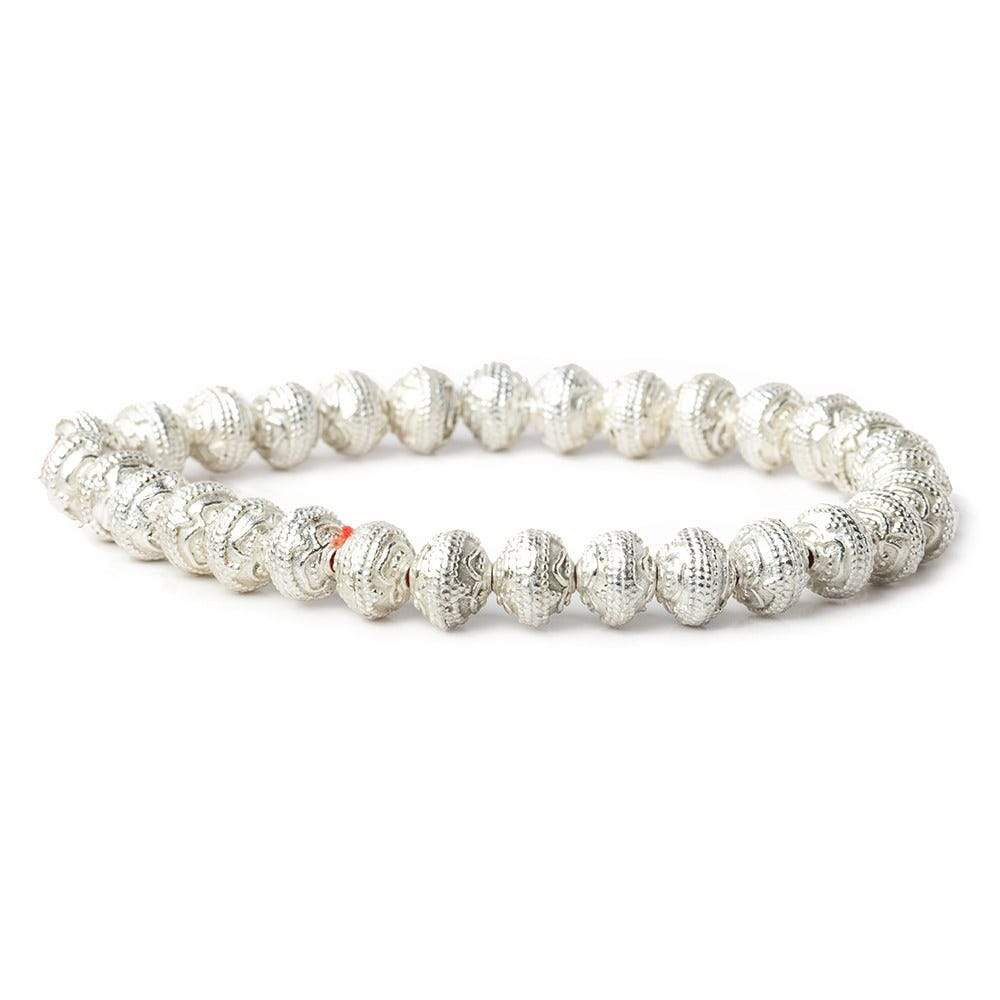 8mm Sterling Silver Plated Copper Bead Roval Triple Leaf Tip 8 inch 30 pcs (ONLINE ORDER ONLY)