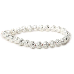 8mm Sterling Silver plated Copper Round Miligrain Bead 8 inch 27 pcs (ONLINE ORDER ONLY)