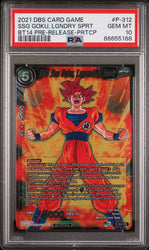 2021 DRAGON BALL SUPER CROSS SPIRITS SSG GOKU, LGNDRY SPRT #P-312 - PSA 10 (Online Order Only)