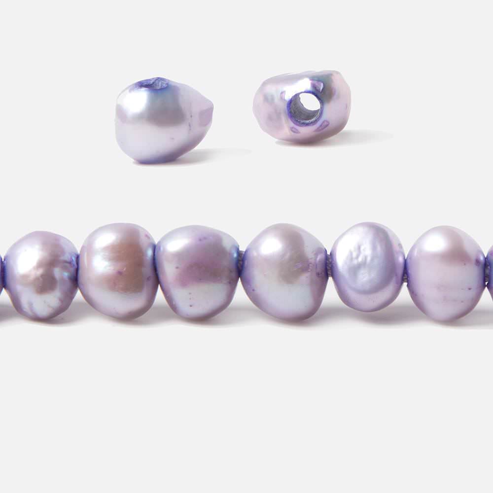 8x10-7.5x10.5mm Lilac Baroque 2.5mm large hole Pearls 15 in. 49 pcs (ONLINE ORDER ONLY)