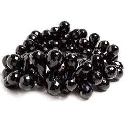 10x8mm-17x11mm Black Spinel Faceted Tear Drop Briolette 8 Inch 65 pieces (ONLINE ORDER ONLY)