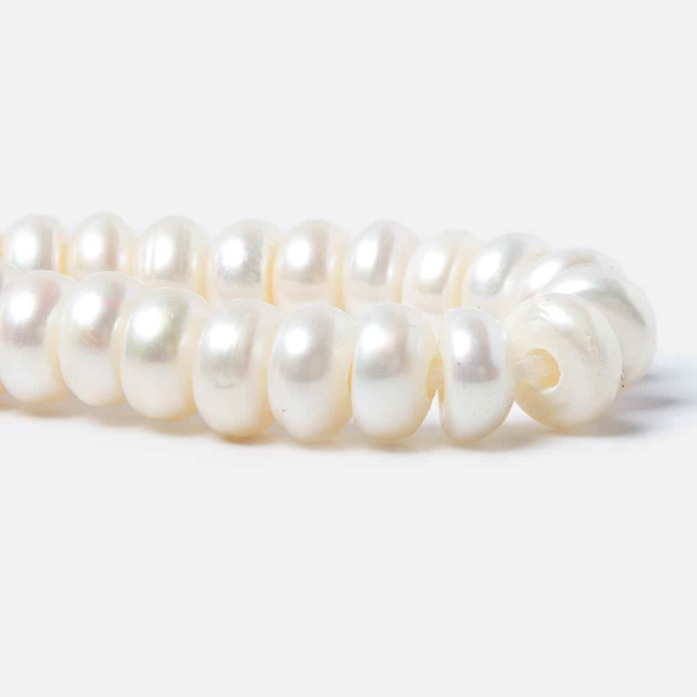 8x4mm Off White Button 2.5mm Drill Hole Freshwater Pearls 44 pcs (ONLINE ORDER ONLY)