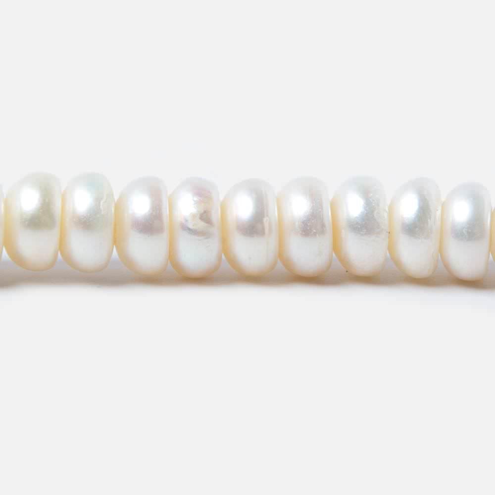8x4mm Off White Button 2.5mm Drill Hole Freshwater Pearls 44 pcs (ONLINE ORDER ONLY)