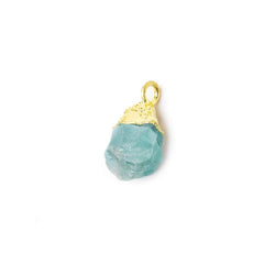 8x4x5mm Gold Leafed Sea Aqua Chalcedony Unpolished Natural Crystal Pendant 1 piece (ONLINE ORDER ONLY)