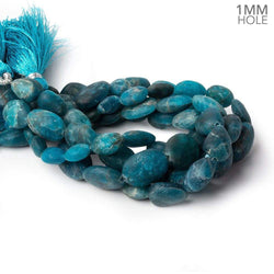 8x5-15x9mm Matte Neon Blue Apatite plain nuggets 7.5 inch 13 beads (ONLINE ORDER ONLY)