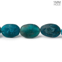8x5-15x9mm Matte Neon Blue Apatite plain nuggets 7.5 inch 13 beads (ONLINE ORDER ONLY)