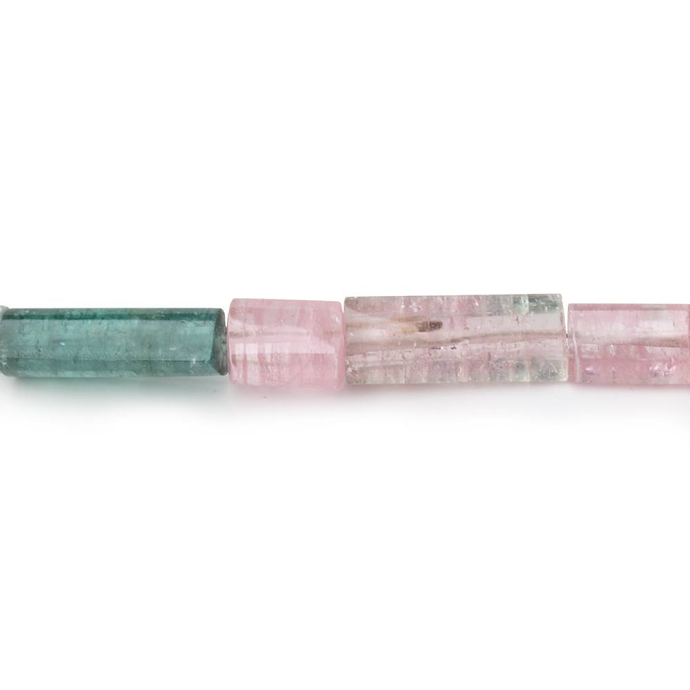 8x5-17x5mm  Afghani Multi Color Tourmaline Plain Tube Beads 16 inch 32 pieces AA