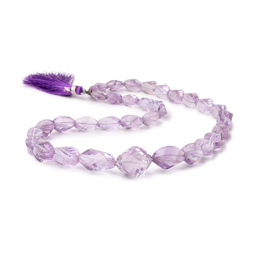 8x5-18x14mm Pink Amethyst Faceted Twist Beads 16 inch 33 pieces (ONLINE ORDER ONLY)