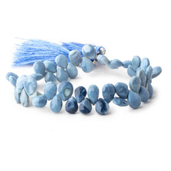 8x6-10x7mm Owyhee Natural Denim Blue Opal faceted pear beads 8 inch 51 pieces (ONLINE ORDER ONLY)