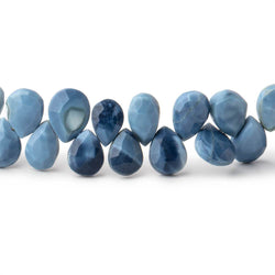 8x6-10x7mm Owyhee Natural Denim Blue Opal faceted pear beads 8 inch 51 pieces (ONLINE ORDER ONLY)