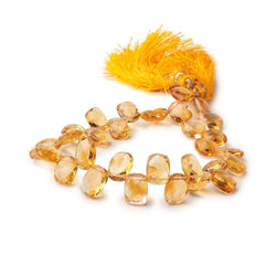 8x6-10x8mm Citrine Top Drilled Faceted Cushion Beads 8.25 inch 31 pieces (ONLINE ORDER ONLY)