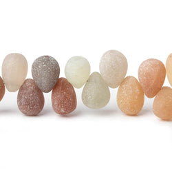 8x6-10x8mm Matte Multi Color Moonstone plain tear drops 8 inch 42 beads A (ONLINE ORDER ONLY)