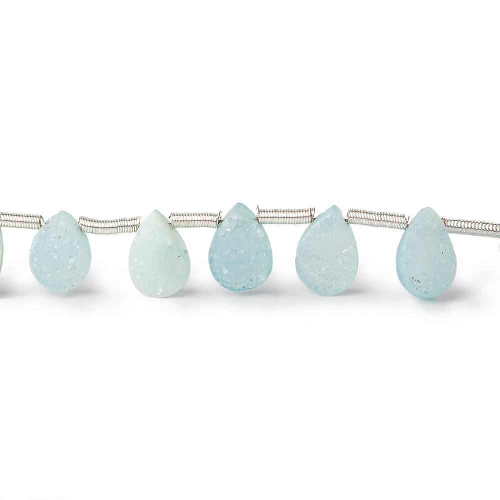 8x6-10x8mm Sky Blue Drusy Agate Pear Beads 8 inch 20 pieces (ONLINE ORDER ONLY)