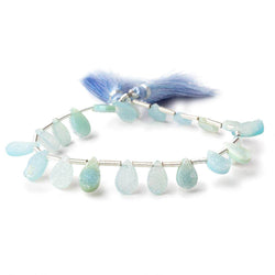8x6-10x8mm Sky Blue Drusy Agate Pear Beads 8 inch 20 pieces (ONLINE ORDER ONLY)