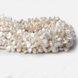 8x6-11x7mm White Top Drilled Keshi Freshwater Pearls 16 inch 77 pieces A (ONLINE ORDER ONLY)