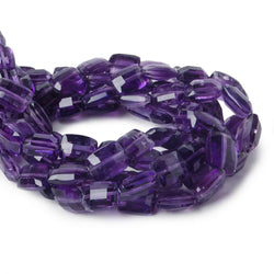 8x6-11x8mm Amethyst Checkerboard Rectangles 8.5 inch 23 beads A (ONLINE ORDER ONLY)