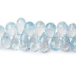 8x6-12x6mm Sky Blue Topaz Faceted Tear Drops 8 inch 69 beads AAA (ONLINE ORDER ONLY)