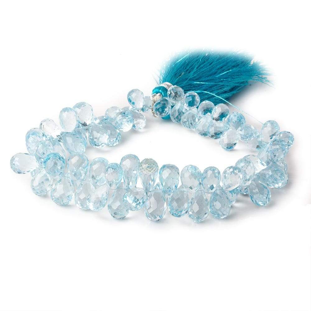 8x6-12x6mm Sky Blue Topaz Faceted Tear Drops 8 inch 69 beads AAA (ONLINE ORDER ONLY)