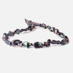 8x6-12x8mm Peacock Straight Drilled Keshi Freshwater Pearls 16 inch 26 Beads (ONLINE ORDER ONLY)